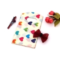 Mini plastic gift bag with red bow and colorful heart pattern for jewelry packing - No. 26 (Red Heart Polka Dot)