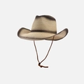 Farbverlauf Cowboy Strohhut in Braun mit verstellbarem Kinnriemen für Sonnenschutz - Einheitsgröße / Beige-Schwarz