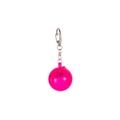 Luminous disco ball keychain in magenta translucent plastic with silver metal chain ring - Rose Red Disco Ball Keychain