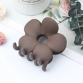 Brown flower-shaped hair claw clip with a matte finish for women's hairstyling - Matte Brown