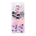 Lot de quatre nœuds en tissu arc-en-ciel avec motifs de personnages Mickey et Minnie - 429-5 Minnie Noir Rose à Pois