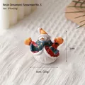 Miniature resin snowman figurine with orange hat and blue scarf for Christmas decor - Snowman Style 5
