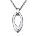 Minimalist silver irregular waterdrop pendant necklace in high-quality titanium steel - Polished Style (KP76844-BD)