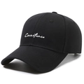 Berretto da baseball nero in cotone con ricamo bianco Conustance e visiera curva - Regolabile / Nero