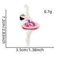 Detailed embroidery patch of a ballet dancer with pink and purple thread work - Ballet Dancer / 4#