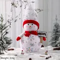Pupazzo di neve natalizio in peluche con sciarpa rossa e targa Welcome, alto 55cm - Fiocco di Neve a Colori (Extra Gigante 55cm)