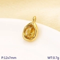 Gold stainless steel teardrop pendant with yellow birthstone gem, 12x7mm size - Yellow Style (KLJ10216-ZLA)