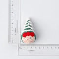 Handmade crochet Christmas tree doll keychain with size measurement on white background - MENGSI Green Christmas Dumpling