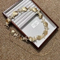 Golden butterfly waist chain with starfish, seashells, and pearls in a vintage style - Gold Starfish Shell K0187B
