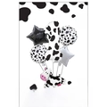 6-piece cow print number 1 balloon set with star and round foil balloons for birthday - Number 1