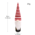 Christmas gnome wine bottle cover with red striped knit hat and white faux beard - Forest Gnome Cover D-Stripe