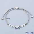 Adjustable silver titanium steel hollow bolo bracelet with heart charms and box chain - Steel Color Rhinestone Heart Adjustable Style (KB189686-Z)