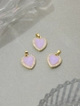 Colgante de corazón rosa chapado en oro con diamantes blancos de San Valentín - Violeta