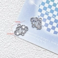Macro view of 16mm x 13.5mm silver cloud pendant with star detail for DIY jewelry - 14# Silver Moon Star Cloud