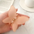 Chic butterfly hair claw clip in matte pink finish for stylish women hairstyles - Orange Butterfly Claw Clip / Orange