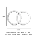 Silver stainless steel interlocking rings jewelry charms 22x12mm for DIY bracelets - Silver Interlocking Rings (5Pcs/Pack)