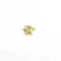 Sparkling gold letter R charm with micro-paved zircons for adjustable bracelets - Letter R(6184295114160)