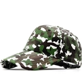 Classic green camouflage PU leather baseball cap with a curved brim for outdoor sun protection - Adjustable / Olive Green Jungle Camouflage (04)