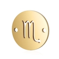 Golden Scorpio zodiac sign charm in round stainless steel for DIY jewelry making - 5 Pcs/Pack / Gold-Scorpio