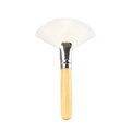 Single fan highlighter brush with soft white bristles and light wood handle - Large Bamboo Handle Fan Brush