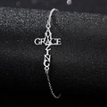 Polished stainless steel cross necklace featuring an Amazing Grace engraved pendant design - Cross (Amazing Grace)