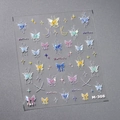 Adesivi per unghie olografici a farfalla M-308 con sfumature metalliche e motivi a stella - Stile Farfalla e Stella Olografica (M-308)