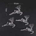 Transparent acrylic running reindeer Christmas tree ornaments, set of 4, size 9.5x7cm - Transparent Christmas Flying Deer Ornaments 9.5*7cm (Set of 4)