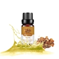 LanaoQueen 10ml pure Myrrh essential oil in amber glass bottle with resin splash - Myrrh As A Single Treatment