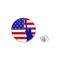Amerikaanse vlag Vrijheidsbeeld ronde emaille pin badge met metalen vlindersluiting - Vrijheidsbeeld Stijl (C2801-2)
