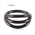 Schwarzer dreischichtiger Nasenring aus Titan mit Zirkon, Größe 1,2x8mm für Ohr oder Nase - 1.2*8mm / 6# Dreischichtiges Schwarz