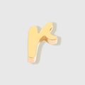 Polished gold stainless steel letter r bead accessory with a mirrored finish surface - Lowercase r / Gold