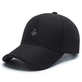 Schwarze Baseballkappe für Herren mit Wappenlogo und Zierschrift am Schirmrand - Verstellbar / Schwarz