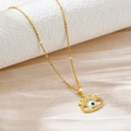 Detail der goldenen Krone Evil Eye Anhänger mit Mikropflaster-Kristallen auf O-Kette - 9237-Kronen Böser Blick / Gold