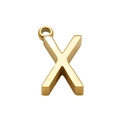 Golden 3D capital letter X pendant in polished stainless steel with mirror finish - X (With Chain) / Gold - Letter X