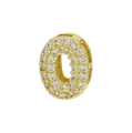 3D balloon letter O pendant in 18k gold plated brass with shimmering crystal stones - Number 0 / Gold