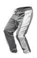 Close-up of men's grey jogger pants showing the elastic waistband and white drawstrings - S / Bottoms / Gray