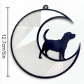 Acchiappasole arcobaleno a forma di luna con sagoma di cane beagle nero, misura 12,7 cm - 12.7cm(5 pollici) / TYSC012: Prisma Arcobaleno Ottico Beagle Luna