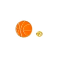 Lindo pin de baloncesto esmaltado naranja con bordes dorados y cierre de mariposa para bolsos - Baloncesto