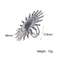 Specifiche dettagliate delle dimensioni per anello retrò in acciaio con girasole - Aperto Regolabile / Color Acciaio