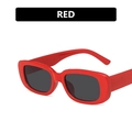 Retro rectangle sunglasses with bold red plastic frames and dark grey lenses for fashion - Red Frame Gray Lens