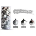 Silver Christmas ball set with glitter, matte, and shiny finishes for holiday decoration - Silver