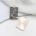 Rose gold Tarot 'The Star' pendant with black enamel finish for DIY jewelry designs - Palm (The Star)