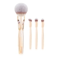 4-in-1 magnetic travel makeup brush set with champagne gold metal handles and soft bristles - 4-in-1 Magnetic Set (with Pearl Bag) / Gold