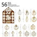 56-piece champagne gold and white Christmas ornaments set in house-shaped box - Champagne Gold Type B