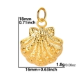 Golden shell pendant charm in stainless steel with detailed embossed texture for DIY jewelry - Shell / Gold