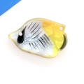 Pinza de pelo de pez tropical de acrílico con patrón nacarado amarillo y blanco - Pez Mariposa