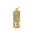 Macro shot of rectangular gold pendant featuring cubic zirconia pavé letter E design - Letter E