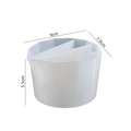 3-Slot silicone split cup for epoxy resin art with pouring spout measuring 9x7.9x5.5cm - 4 Compartments