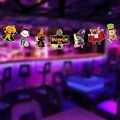 Bannière d'Halloween avec personnages de citrouille, squelette et chat pour fête festive - WZ-5-Bannière de Personnage de Dessin Animé de Fête d'Halloween