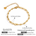 Pulsera ajustable de cadena de eslabones de acero inoxidable dorado modelo SL41079 - Pulsera Tejida Geométrica (SL41079) / Chapado en Oro de 18K / Dorado